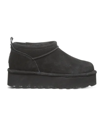 Ghete slip-on flatfornm Retro, Negru