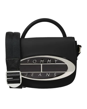 Geanta crossbody de piele ecologica cu logo Origin, Negru
