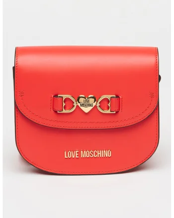 Geanta crossbody de piele cu garnituri de piele ecologica, Roz aprins