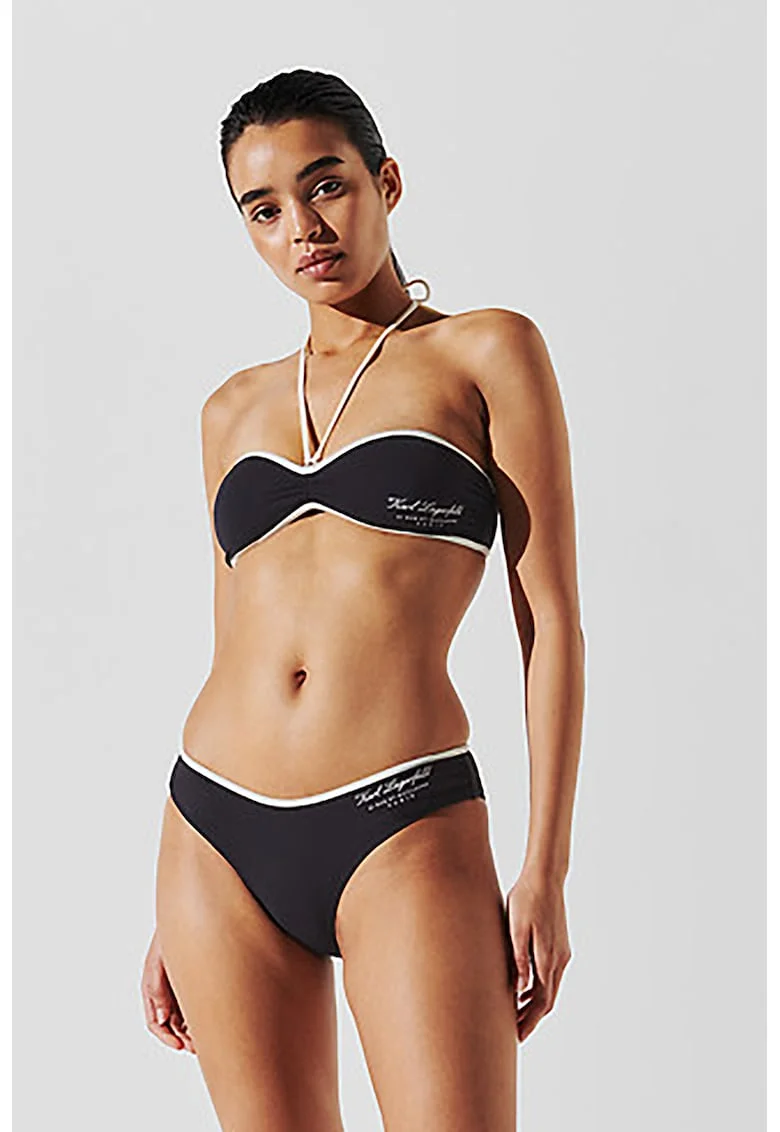 Sutien de baie cu logo, Negru stins