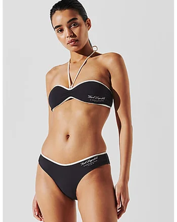 Sutien de baie cu logo, Negru stins