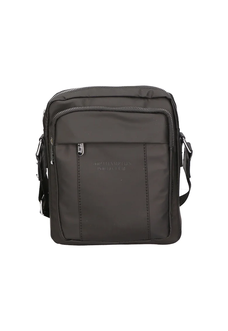 Geanta crossbody cu logo, Negru