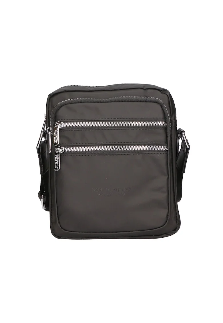 Geanta crossbody cu buzunare exterioare, Negru