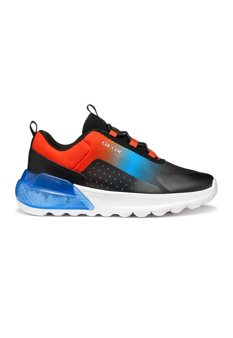 Pantofi sport slip-on cu LED-uri, Negru/Rosu vermillion/Albastru