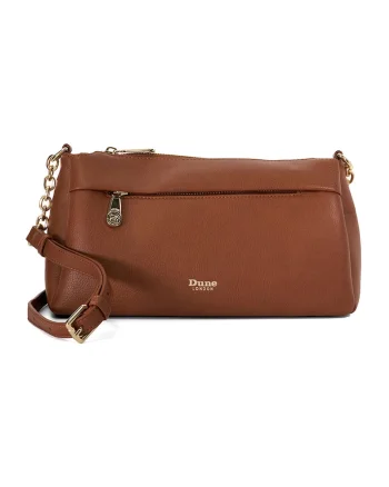 Geanta crossbody din piele ecologica Drive, Maro cognac