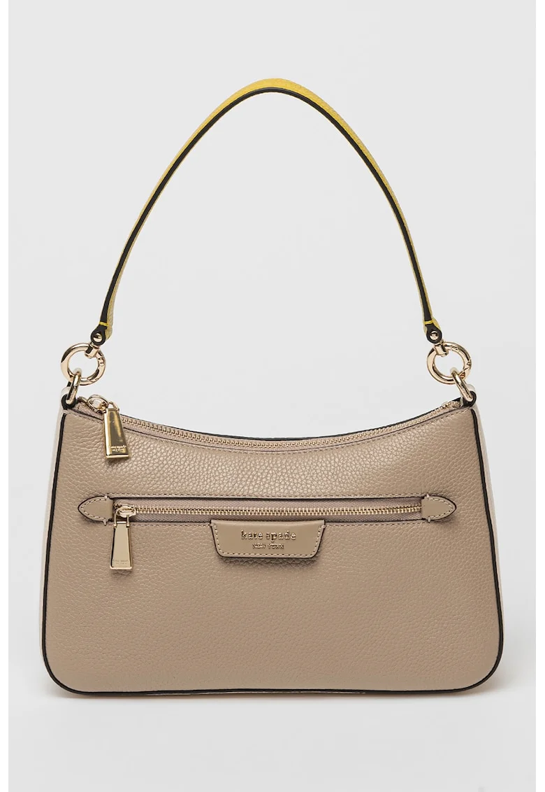 Geanta crossbody din piele Hudson, Maro taupe/Verde lime