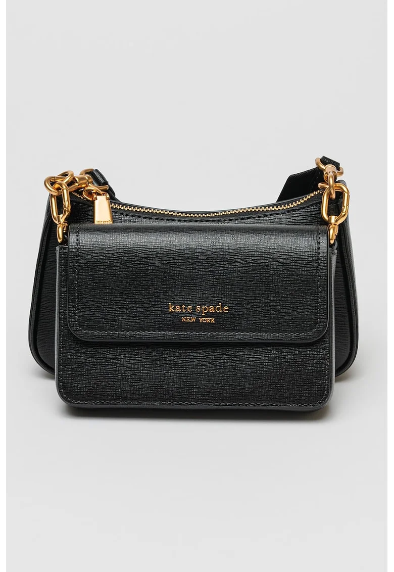 Geanta crossbody din piele Double Saffiano, Negru