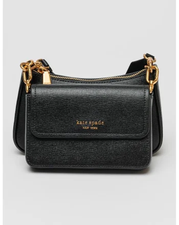 Geanta crossbody din piele Double Saffiano, Negru