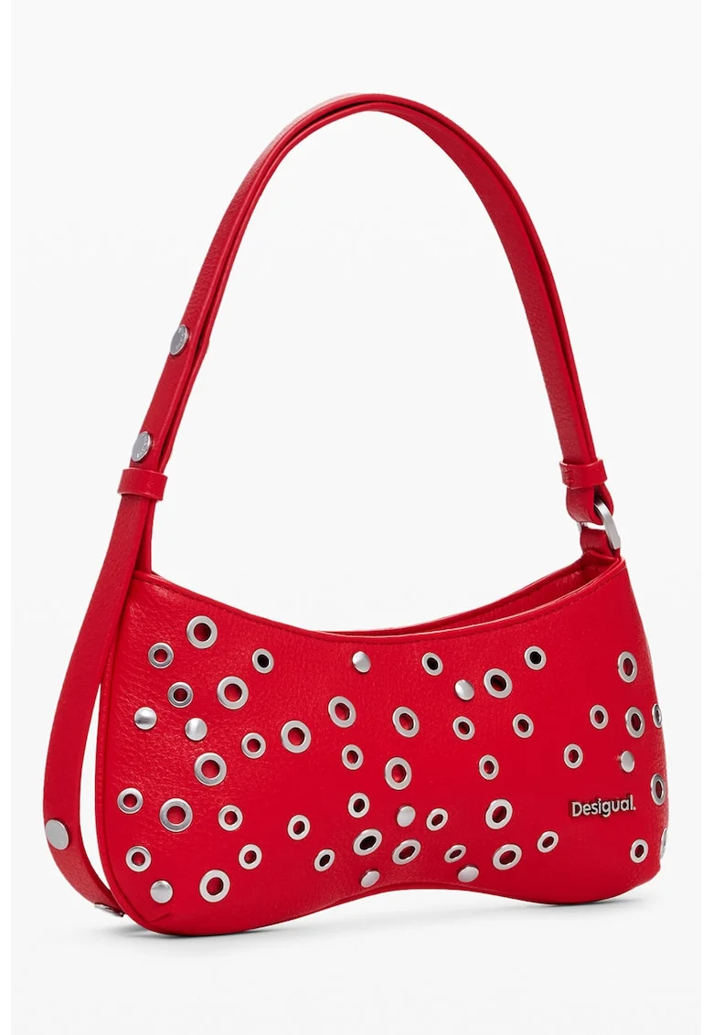 Geanta crossbody cu nituri, Rosu