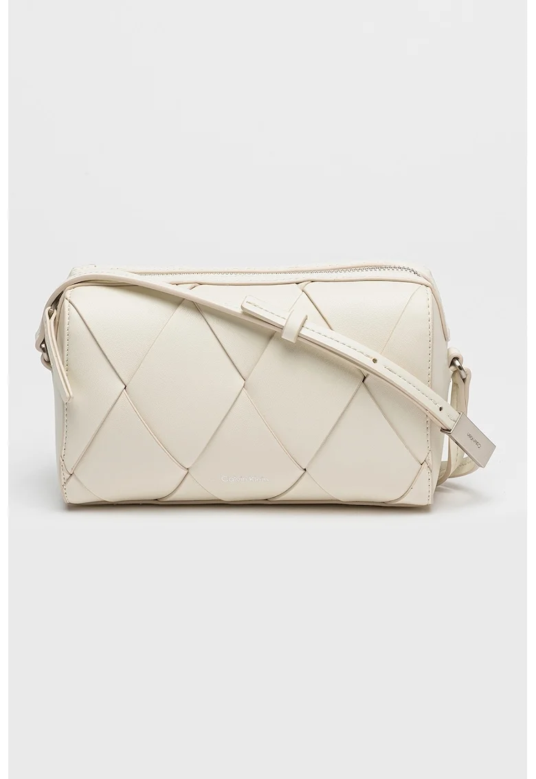 Geanta crossbody din piele ecologica, Alb