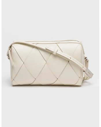 Geanta crossbody din piele ecologica, Alb