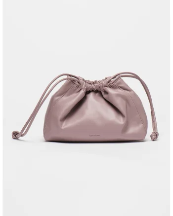 Geanta crossbody cu snur de ajustare, Violet prafuit