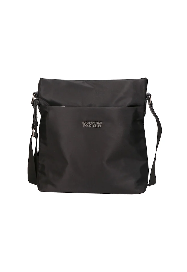 Geanta crossbody cu logo discret, Negru