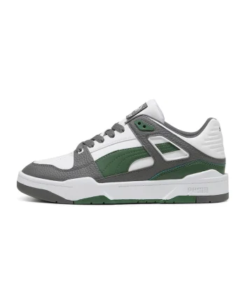 Pantofi sport de piele si piele ecologica Slipstream, Alb/Verde/Gri
