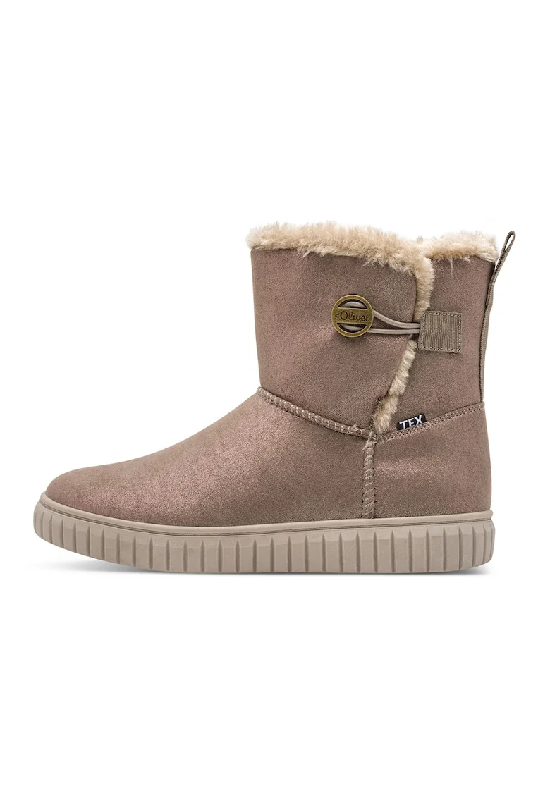 Ghete slip-on de piele intoarsa sintetica, Maro taupe