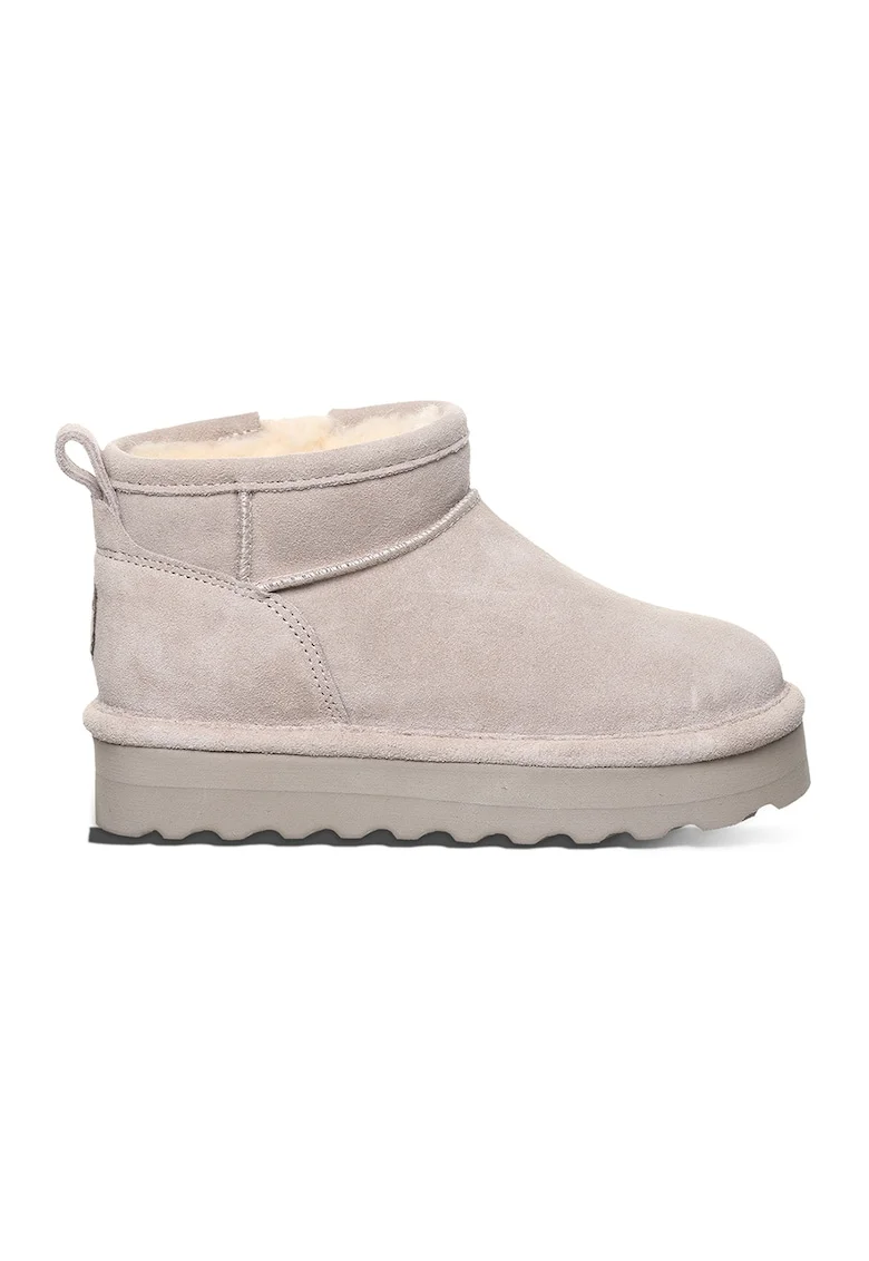 Ghete slip-on de piele intoarsa Retro, Gri deschis