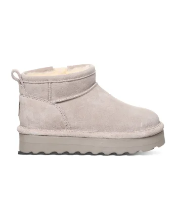 Ghete slip-on de piele intoarsa Retro, Gri deschis