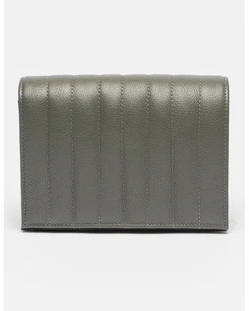 Geanta crossbody de piele cu model matlasat, Gri inchis