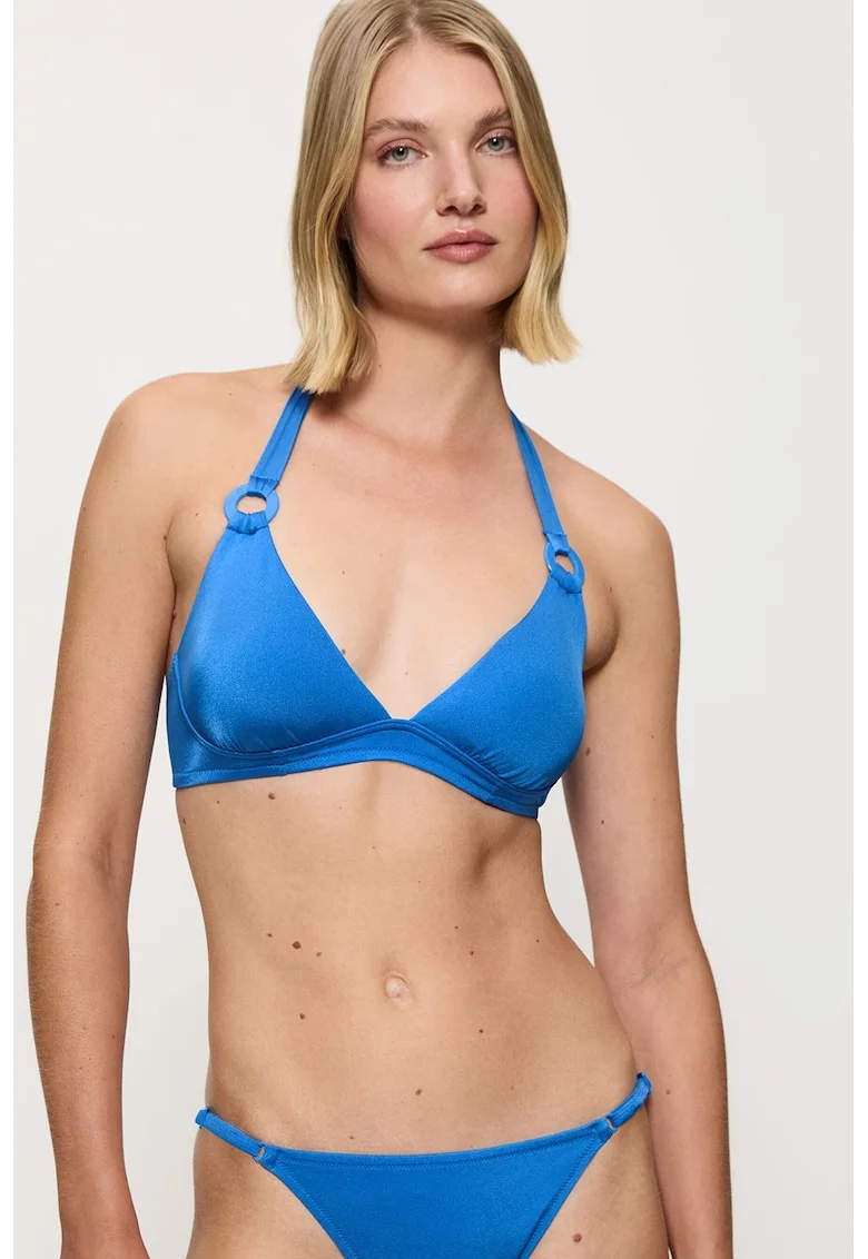 Sutien de baie cu cupe triunghiulare Midnight Swim, Albastru