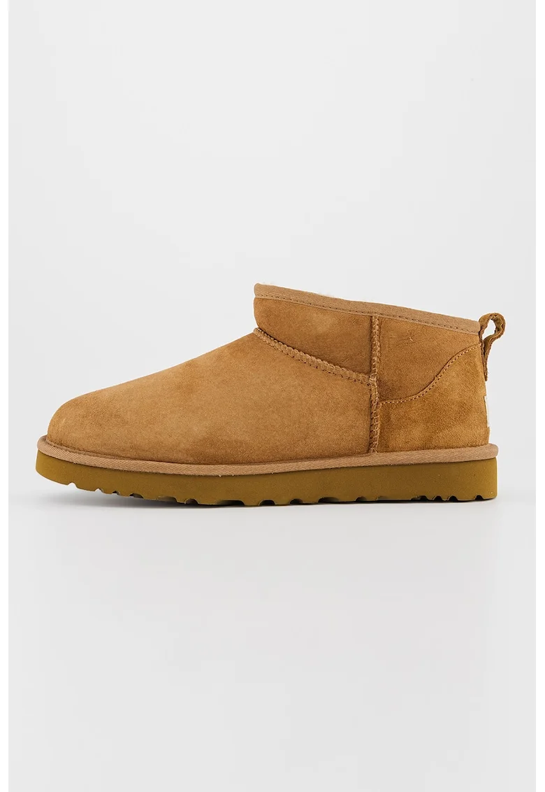 Cizme scurte slip-on din piele de oaie Classic Ultra, Galben inchis