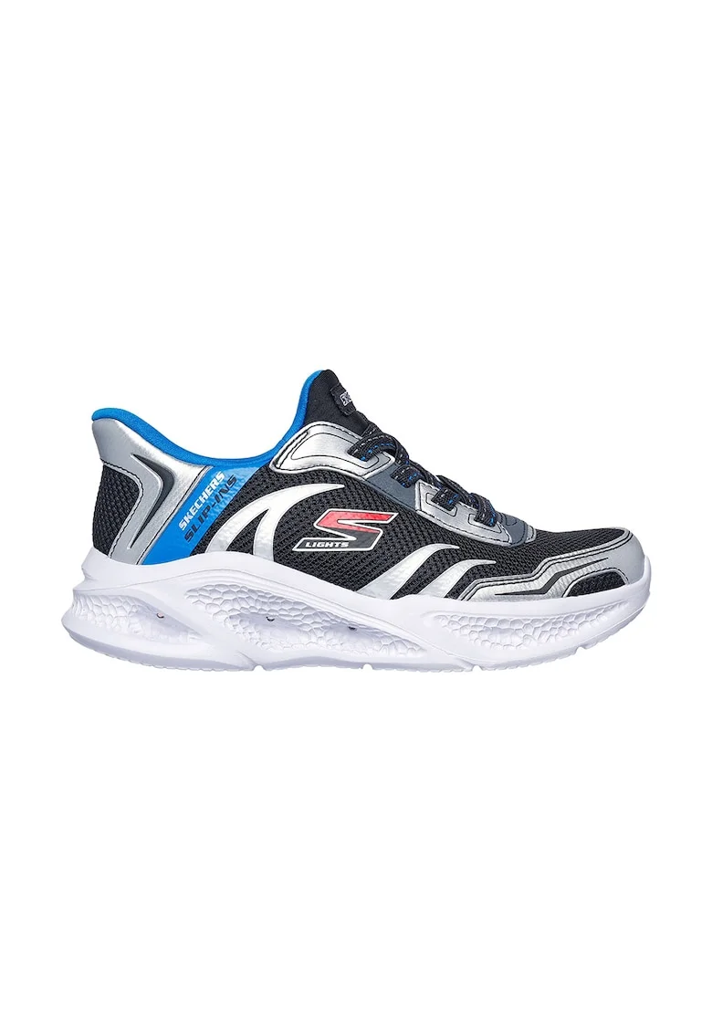 Pantofi sport Meteor slip-ins cu LED-uri, Negru/Argintiu