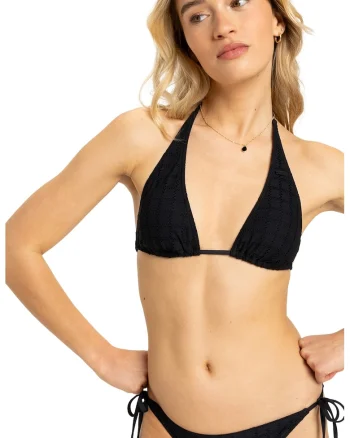Sutien de baie cu cupe triunghiulare, Negru