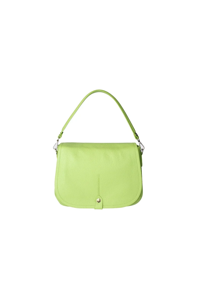 Geanta crossbody de piele cu clapa, Verde