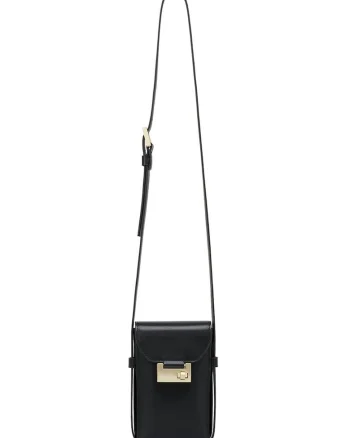 Geanta crossbody de piele, Negru