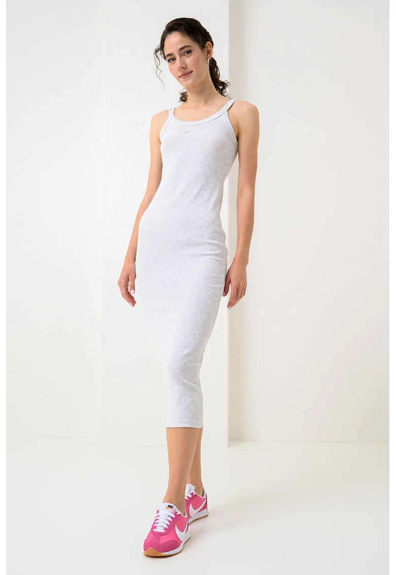 Rochie bodycon din amestec de lyocell, Alb/Gri inchis