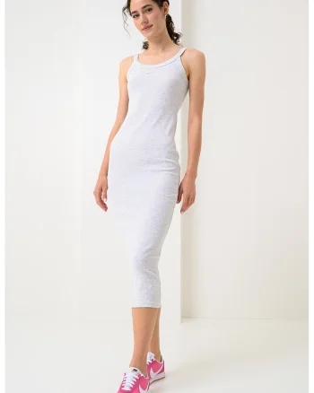 Rochie bodycon din amestec de lyocell, Alb/Gri inchis