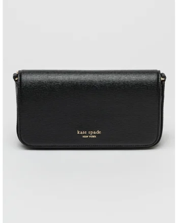 Geanta crossbody Devin Saffiano din piele, Negru, 10.8 x 20.3 x 5.7 cm