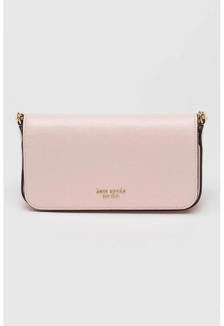 Geanta crossbody Devin Saffiano din piele, Roz pastel, 10.8 x 20.3 x 5.7 cm