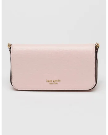 Geanta crossbody Devin Saffiano din piele, Roz pastel, 10.8 x 20.3 x 5.7 cm