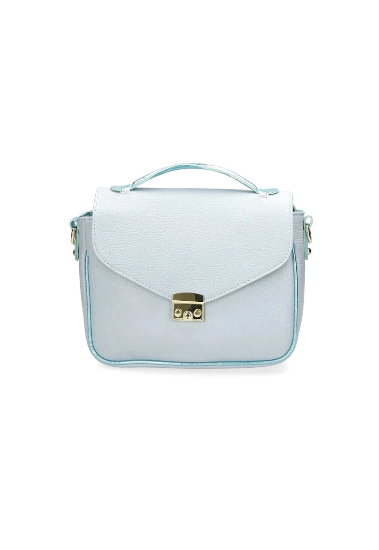 John Richmond, Geanta crossbody de piele cu bretele ajustabile, Albastru glaciar