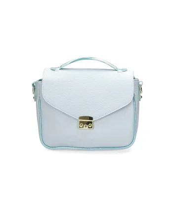 John Richmond, Geanta crossbody de piele cu bretele ajustabile, Albastru glaciar