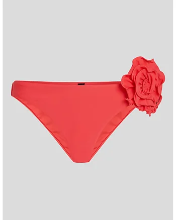 Slip de baie cu detaliu floral, Coral