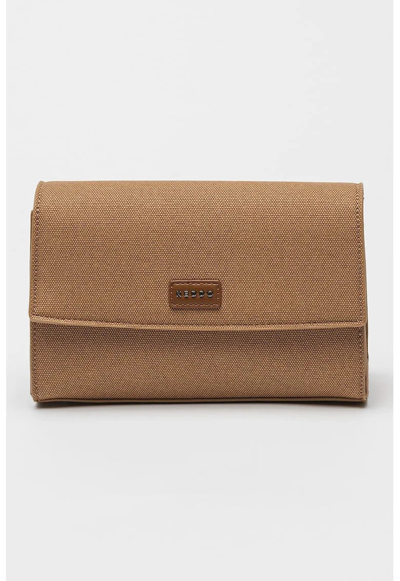 Geanta crossbody de piele ecologica cu clapa, Maro camel