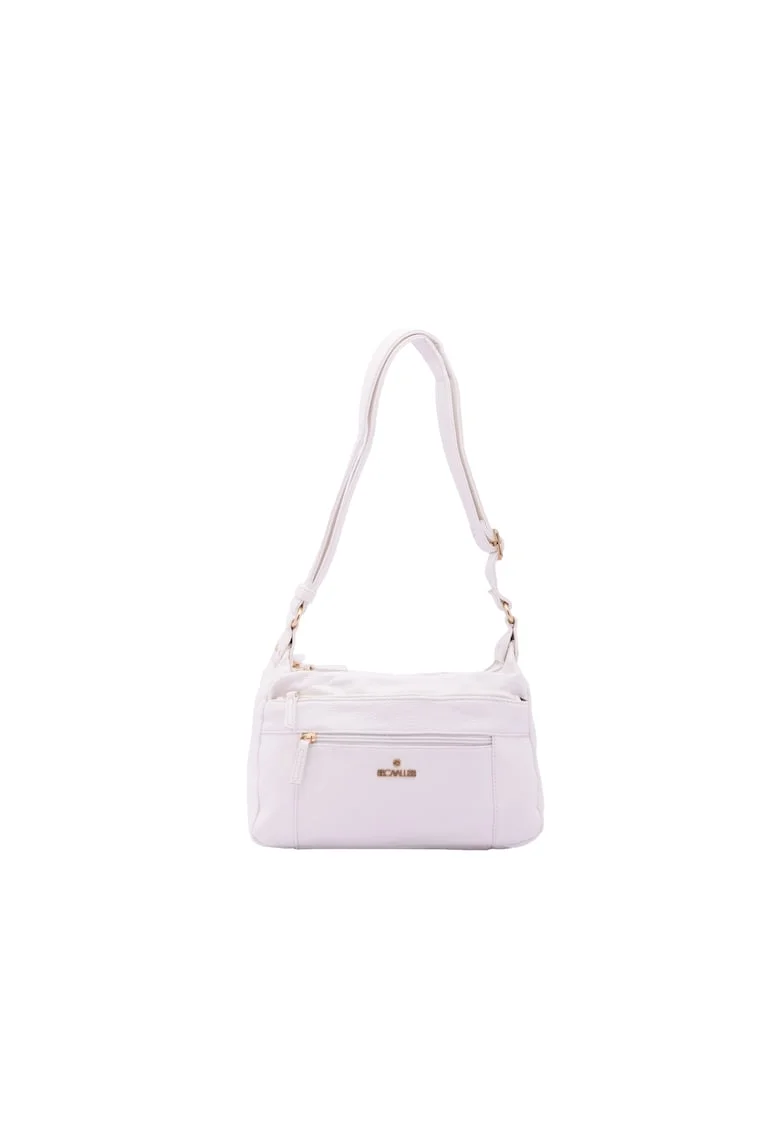 Geanta crossbody din piele ecologica, Alb