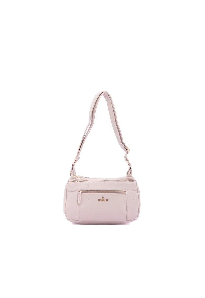 Geanta crossbody din piele ecologica, Bej deschis