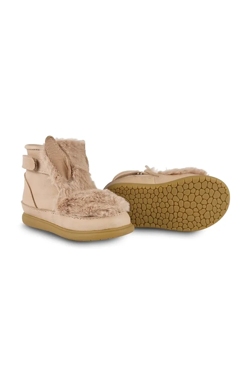 Donsje cizme de iarna pentru copii din piele intoarsa Roumi Shoes Fluffy Bunny