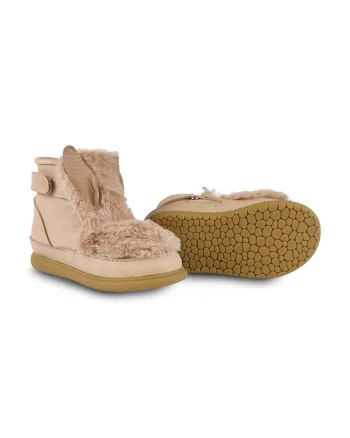 Donsje cizme de iarna pentru copii din piele intoarsa Roumi Shoes Fluffy Bunny