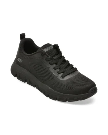 Pantofi sport SKECHERS negri, 118205, din material textil