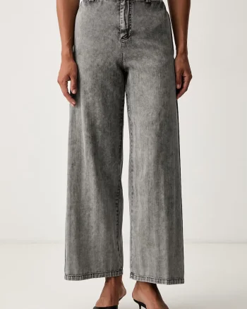 Patrizia Pepe pantaloni wide leg pentru femei cu lyocell