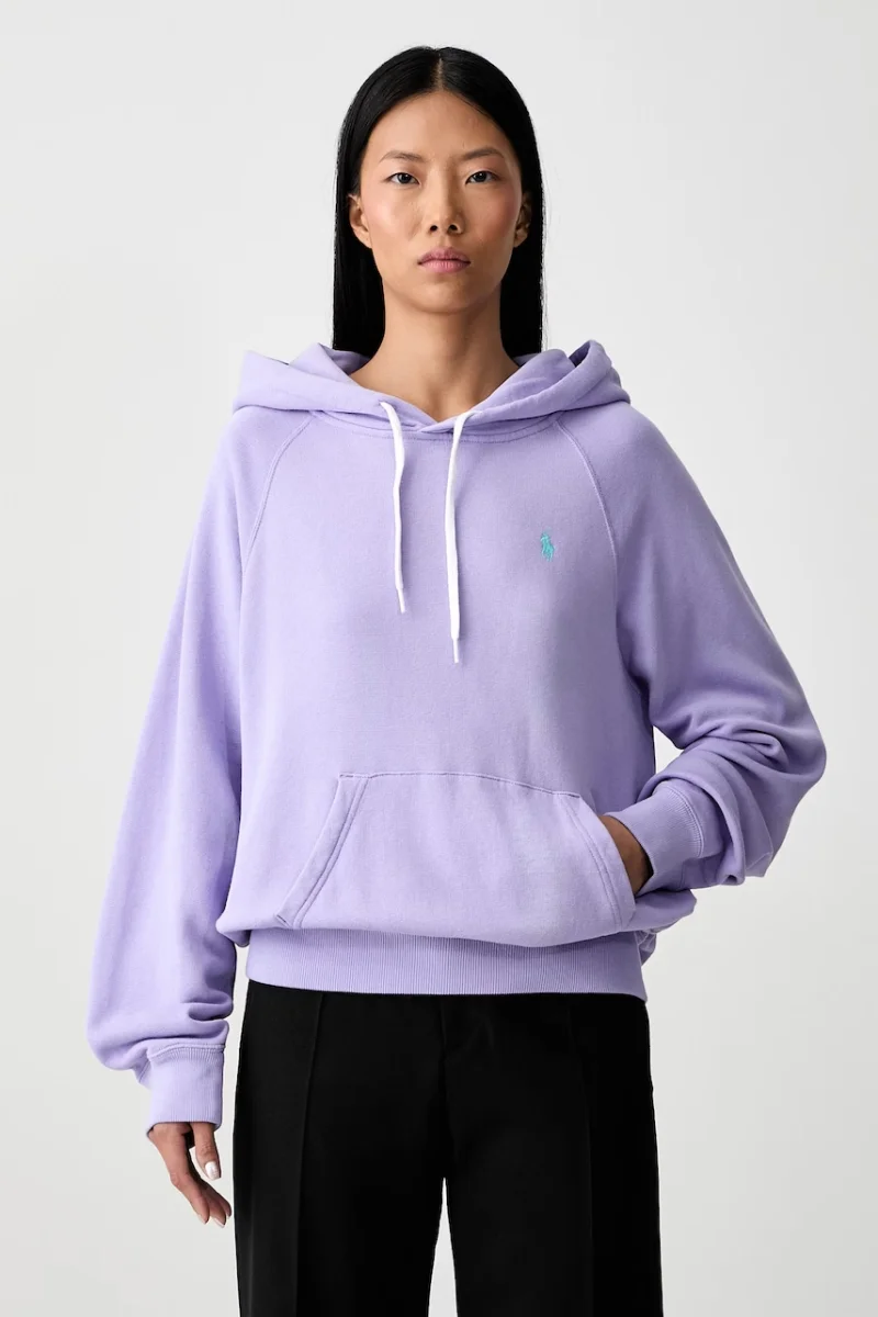 Polo Ralph Lauren hanorac cu glugă pentru femei cu bumbac
