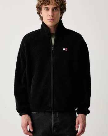 Tommy Jeans hanorac cu fermoar pentru bărbați din polar