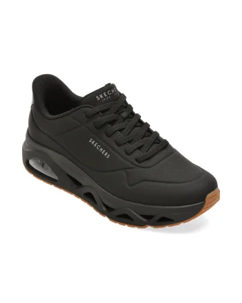 Pantofi sport SKECHERS negri, 183420, din piele ecologica