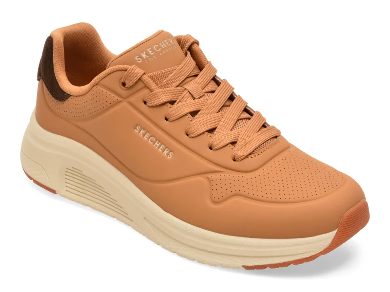 Pantofi sport SKECHERS maro, 183530, din piele ecologica