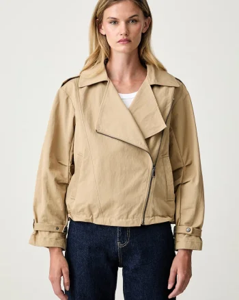 DKNY jachetă scurtă pentru femei cu bumbac