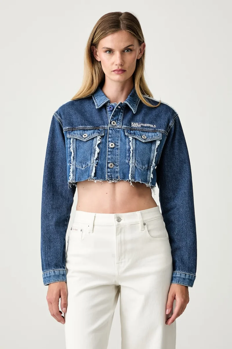 Karl Lagerfeld Jeans geacă de blugi pentru femei din bumbac