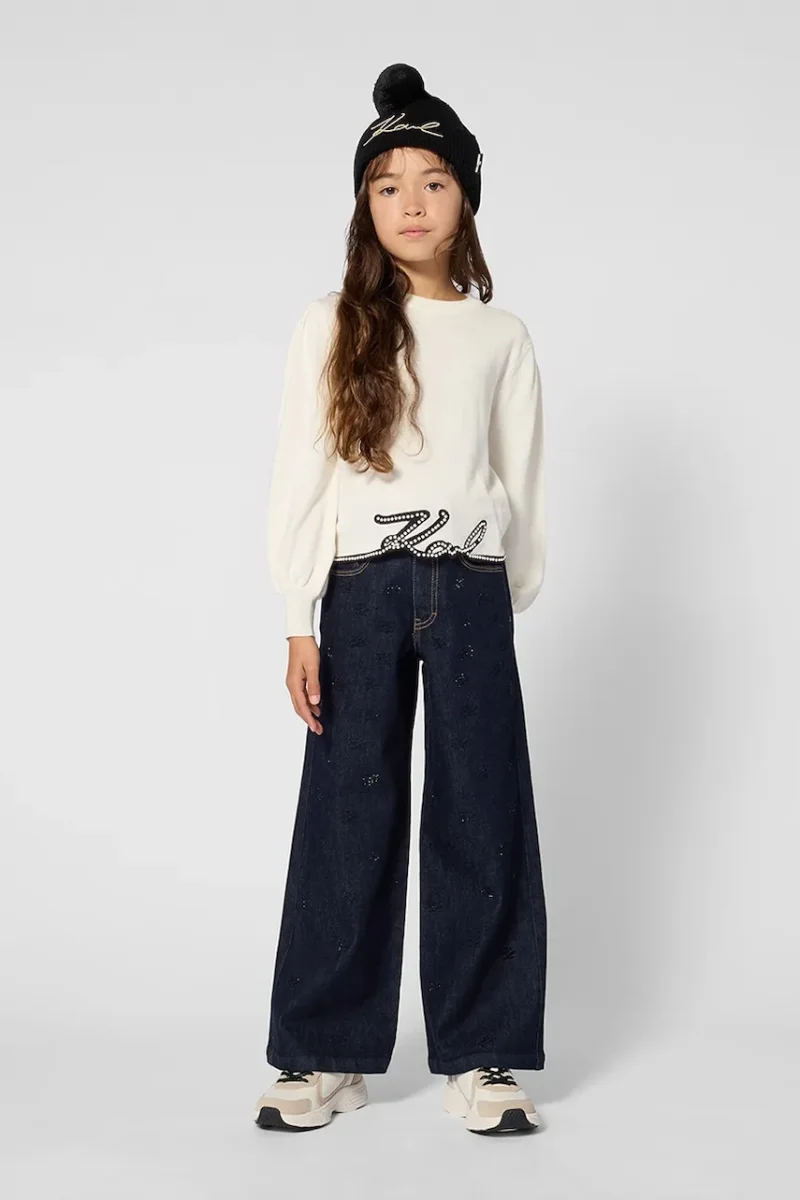 Karl Lagerfeld blugi wide leg pentru copii